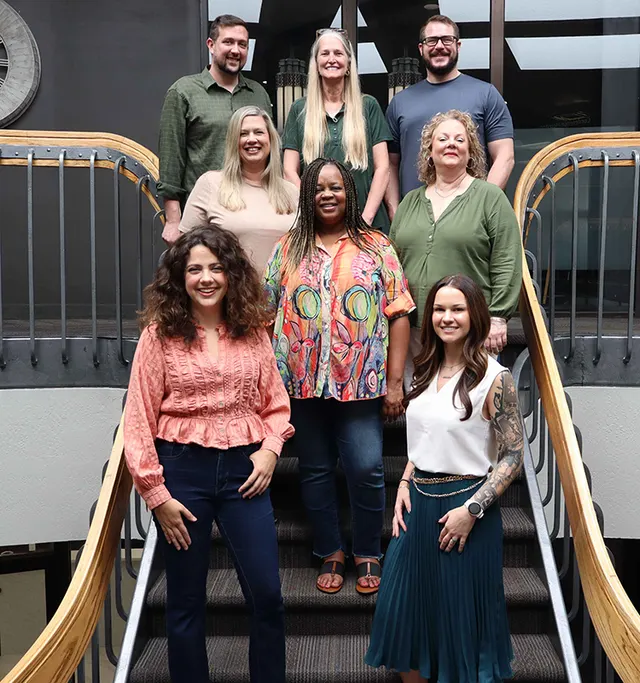 CoVerica team on the office staircase