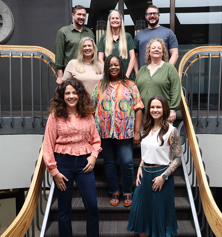 CoVerica team on the office staircase